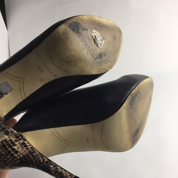 ENZO Angiolini snake skin black high heels pointed toe - Picture 9 of 10